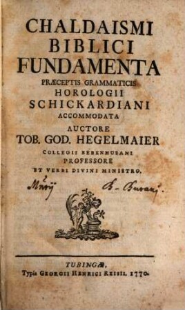 Chaldaismi biblici fundamenta