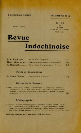 Décembre 1912. No. 12 et 168