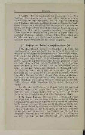 Anfänge der Kultur in vorgeschichtlicher Zeit