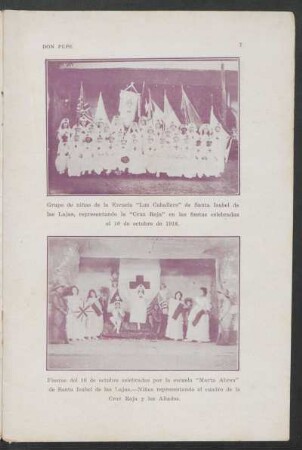 [Fotografiás de niñas representando la "Cruz Roja"]
