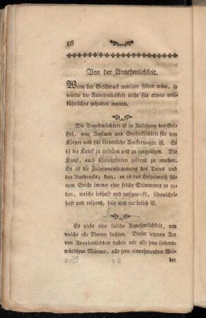 Von der Annehmlichkeit.