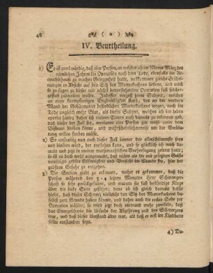 IV. Beurtheilung.