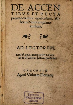 De Accontibus et recta pronunciatione opusculum