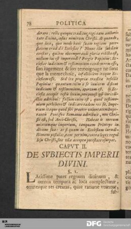 Capvt II. De Svbiectis Imperii Divini.