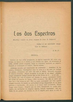 Los dos espectros : Monólogo trágico