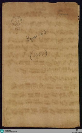 Symphonies - Mus. Hs. 678 : vl (2), a-vla, ob (2), bc; C; BrinzingMWV 7.13