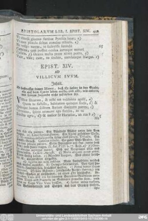 Epist. XIV. Ad Villicum Suum.