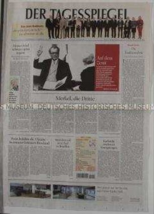 Fragment der Berliner Tageszeitung "Tagesspiegel" u.a. zum 100. Geburtstag von Willy Brandt