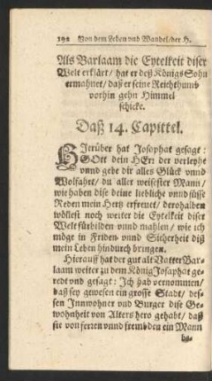 Als Barlaam ... Daß 14. Capittel