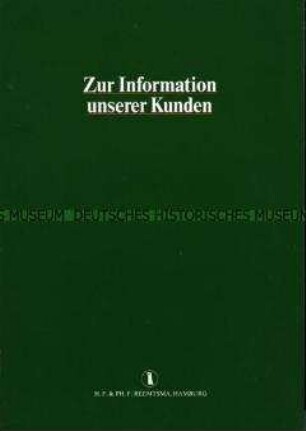 Werbebroschüre für "Atika"-Zigaretten, "Zur Information unserer Kunden"