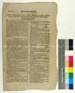 Bekanntmachung der Staatsschuldenhauptverwaltung die Staatsschuldverschreibungen für 1830 betreffend (unvollständig)