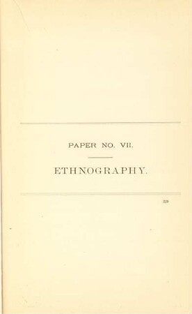 Paper No. VII. Ethnography
