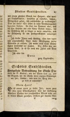 65-84, Sechstes Sendschreiben.
