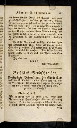 65-84, Sechstes Sendschreiben.