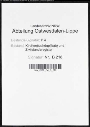 Heiratsbelege zum Zivilstandsregister von Schwerte (H 1810)