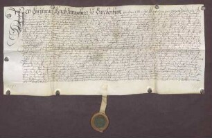 Gültbrief des Christmann Karch gegen die Stiftsverwaltung zu Pforzheim unter Verpfändung von Gütern zu Büchenbronn