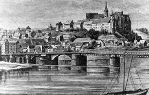 Meißen. Stadtansicht von Cölln aus, 1892, Repro