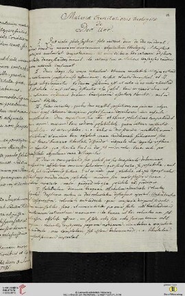 Material- und Thesensammlung: Materiæ Exercitationis Theologicæ De Deo Uno