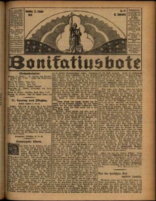Erste Ausgabe vom Sonntag, den 21. Oktober 1928.