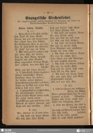 Evangelische Kirchenlieder