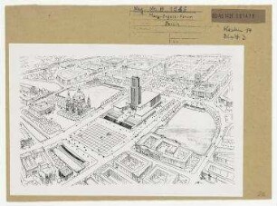 Berlin. Marx-Engels-Forum. Berlin, Mitte, Stadtzentrum, Schloßplatz (1951-1994 Marx-Engels-Platz)/Lustgarten/Jägerstraße/Kaiser-Wilhelm-Straße (1947-1969 Liebknechtstraße, seit 1969 Karl-Liebknecht-Straße)/Spandauer Straße/Königstraße (seit 1951 Rathausstraße)/Alexanderplatz