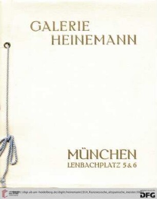 Katalog französischer und altspanischer Meister : permanente Ausstellung von Werken erstklassiger deutscher, französischer, altenglischer und altspanischer Meister