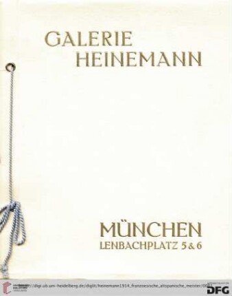 Katalog französischer und altspanischer Meister : permanente Ausstellung von Werken erstklassiger deutscher, französischer, altenglischer und altspanischer Meister