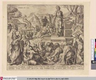 [Heilige den Feiertag / Der Mann, der am Feiertag Holz spaltet; Remember the sabbath day; The man gathering sticks upon sabbath]