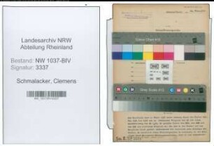 Entnazifizierung Clemens Schmalacker , geb. 14.08.1887 (Bahnamtmann)