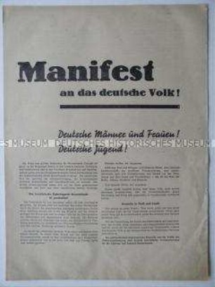 Manifest des Vereinigungsparteitages an das deutsche Volk