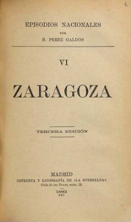 Episodios nacionales, 1,6. Zaragoza