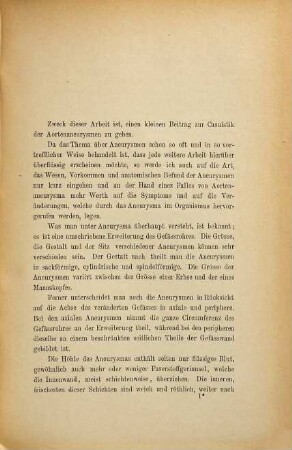 Ueber Aortenaneurysmen im Anschluss an zwei Fälle : Inaugural-Dissertation