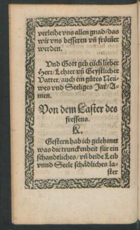 Von dem Laster des fressens.