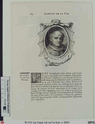 Bildnis Bartolommeo (od. Baccio) della Porta gen. Fra Bartolommeo