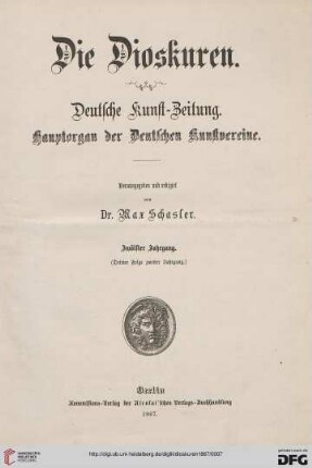 12: Die Dioskuren: deutsche Kunstzeitung ; Hauptorgan d. dt. Kunstvereine