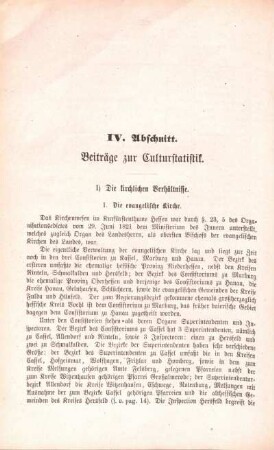 1) Die kirchlichen Verhältnisse.