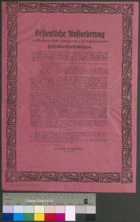 Bekanntmachung der Herzoglichen Polizeidirektion Braunschweig: Registrierung der Hilfsdienstpflichtigen für die Stadt Braunschweig