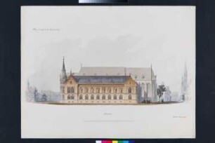 Wettbewerbszeichnung für den Neubau des Herzoglichen Museums in Braunschweig (Südseite)