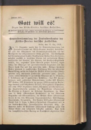 Heft 1. Januar 1913