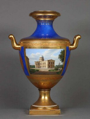 KPM - Amphoren-Vase mit Postament, Ansicht Bauakademie und Sternwarte