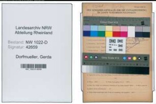 Entnazifizierung Gerda Dorfmueller , geb. 14.07.1913 ()