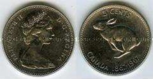 5 Cents 100 Jahre kanadisches Verfassungsgesetz
