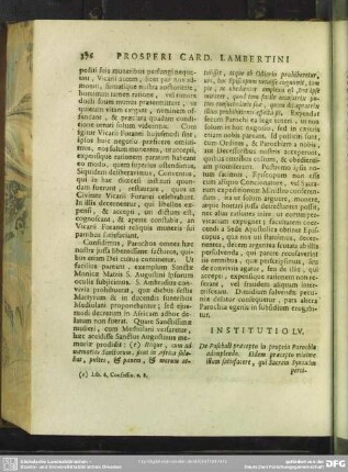 Institutio LV. De Paschali praecepto in propria Parochia adimplendo