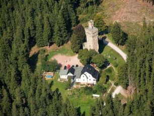 Ilmenau : Aussichtsturm und Gasthaus "Hohe Warte" südwestlich von Elgersburg