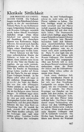 Klerikale Sittlichkeit