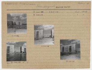 Straßenansicht. Berlin, Friedrichshain, Weydemeyerstraße/Lichtenberger Straße (irrtümlich beschriftet: Strausberger Straße)