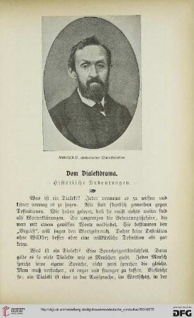 1: Vom Dialektdrama : historische Andeutungen
