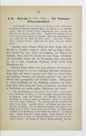 § 15. Albrecht I. (1298-1308.) - Die Schweizer Eidgenossenschaft