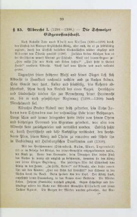 § 15. Albrecht I. (1298-1308.) - Die Schweizer Eidgenossenschaft