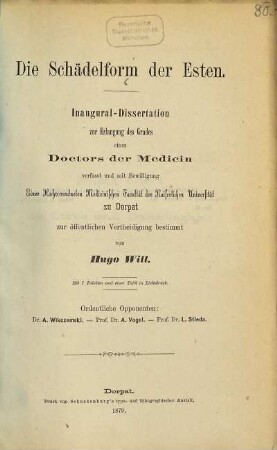 Die Schädelform der Esten